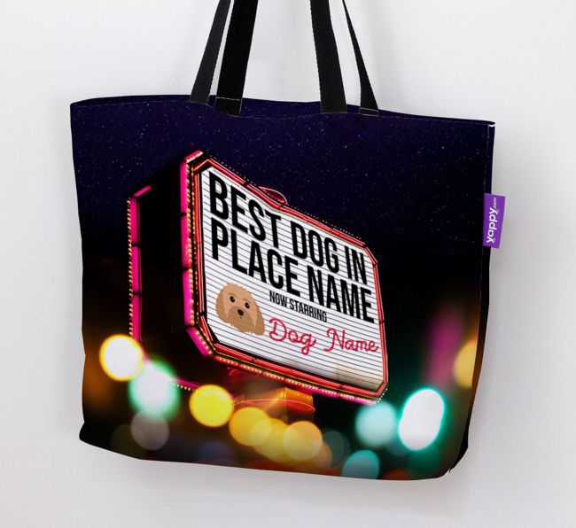 'Best Dog in Lights' - Personalized {breedFullName} Canvas Bag 